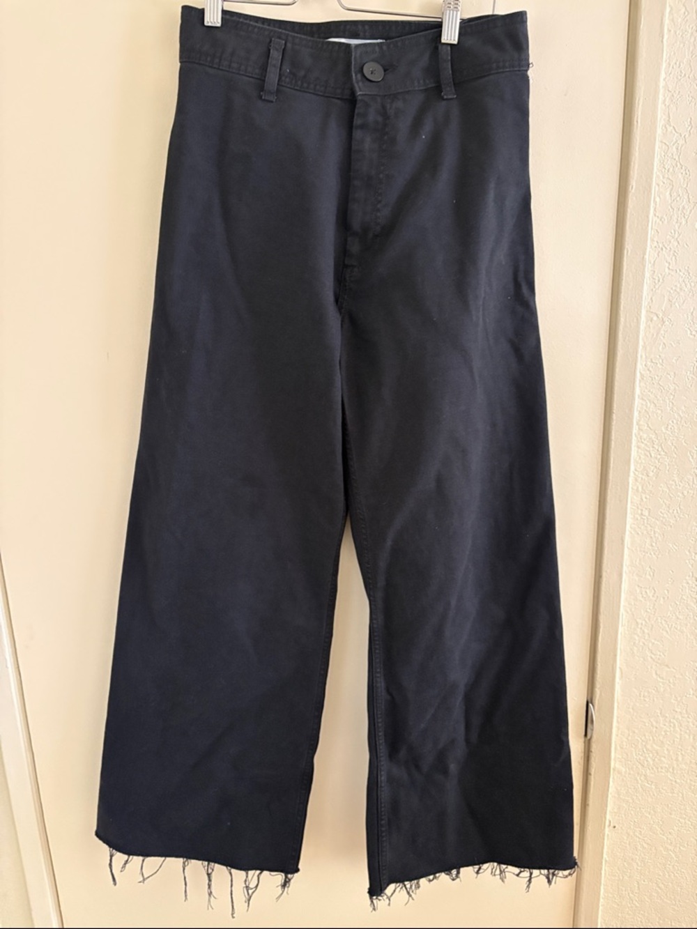 Zara Black Wide-Leg Crop Pants